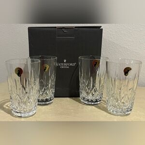 Waterford Crystal Lismore Pattern 12 Oz Tumblers Set Of 4 New In Box